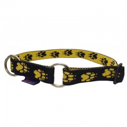 Halsband Pfötchen schwarz-gelb ZERO DC
