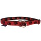 Halsband Pfötchen rot-schwarz Zugstop ZERO DC
