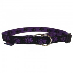 Halsband Pfötchen schwarz-violett Zugstop ZERO DC