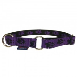 Halsband Pfötchen violett-schwarz Zugstop ZERO DC