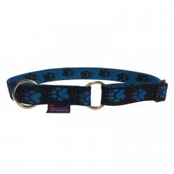 Halsband schwarz & Pfötchen blau ZERO DC