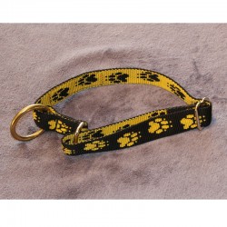 Halsband schwarz & gelbe Pfötchen